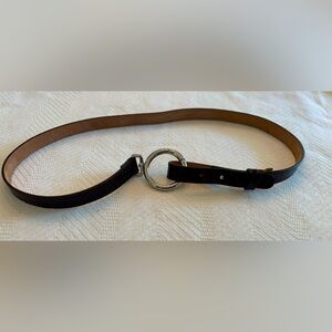Talbots Brown Croc Embossed O Ring Belt Size Large